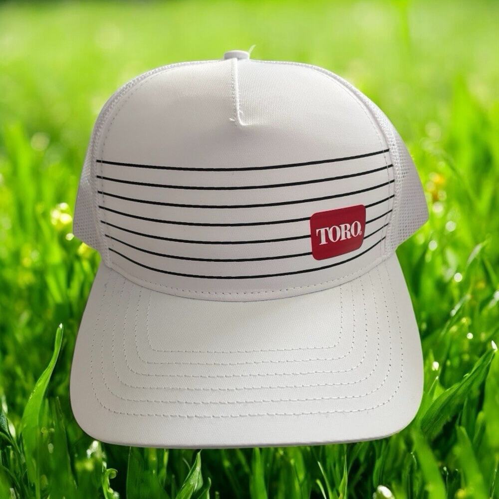 TORO Ball Cap Hat White Black Red Logo Adjustable SnapBack Trucker CAP